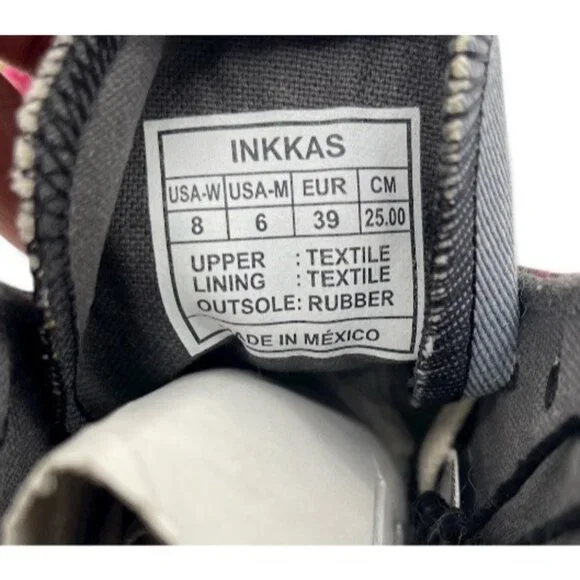 Inkkas Womens Chambray Boho Aztec Canvas Print High Top Sneakers Shoes SZ 8 - Picture 6 of 7